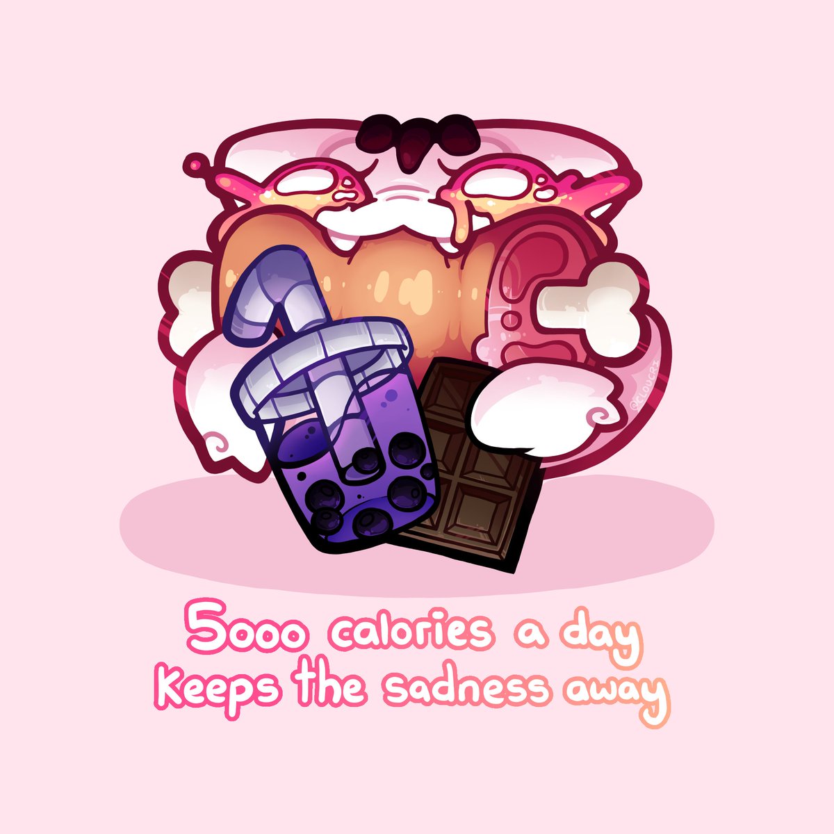 cloucri's tweet image. Having a sad day?, eat all of it away
🧋🍫🍖

Sometimes in our most anxious or stressful times, a good meal is all we need to feel better, maybe just don't overdo it... 👀

#Chibiart #DigitalArt #ArtCommunity #Artwork #Art