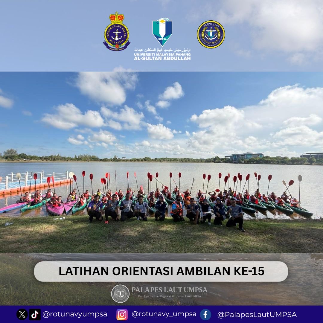 rotunavyumpsa's tweet photo. [ 24-26 April 2026 | LATIHAN ORIENTASI PALAPES LAUT UMPSA AMBILAN KE-15 ]

Seramai 47 Pegawai Kadet PALAPES Laut Ambilan ke-15 telah menjalani  Latihan Orientasi yang bertempat di UMPSA kampus Gambang dan Kampus Pekan. 

#rotunavyumpsa #palapeslautumpsa #palapeslaut #navypeople https://t.co/OfIohx2HsY
