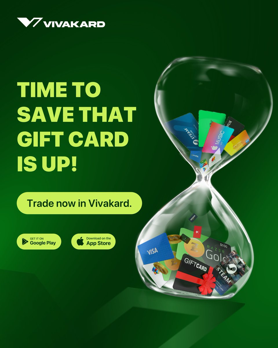 VivakardApp's tweet image. Our high rates offer is limited!!🚨
And every minute you wait is a minute you're losing money.
Download Vivakard on the App Store or Play Store &amp;amp; grab the best value for your gift cards now!!📲 
#Vivakard #Giftcardtrade #Limitedoffer #Highrates #Sellgiftcards