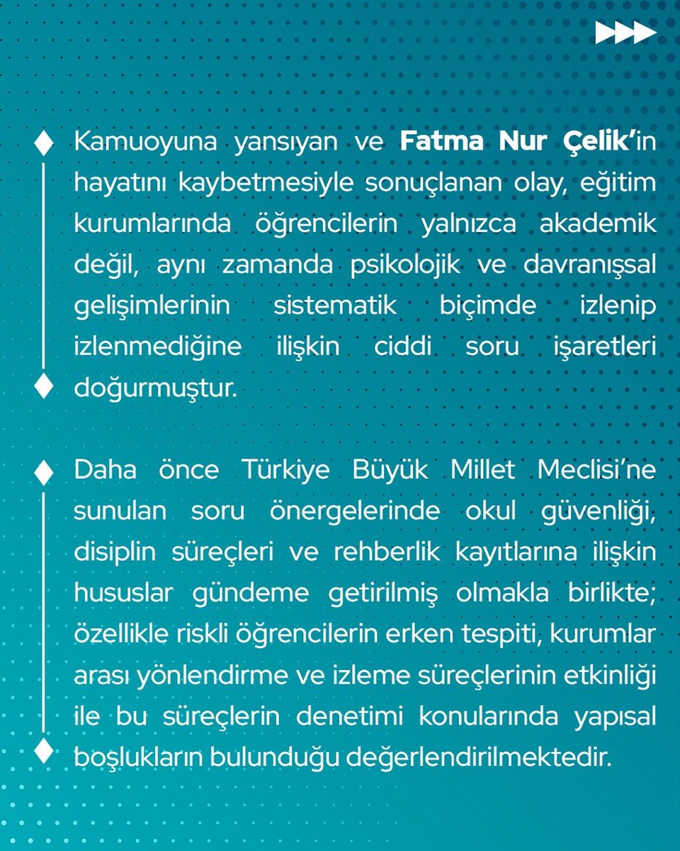 “Okullarda rehberlik servisleri tarafından yürütülen psikososyal değerlendirmeler standart bir ölçme ve izleme sistemine dayanıyor mu?

Bu sistemin hangi sıklıkla uygulandığı, elde edilen verilerin nasıl kayıt altına alındığı ve denetlendiği hususunda Bakanlığınızın mevcut
