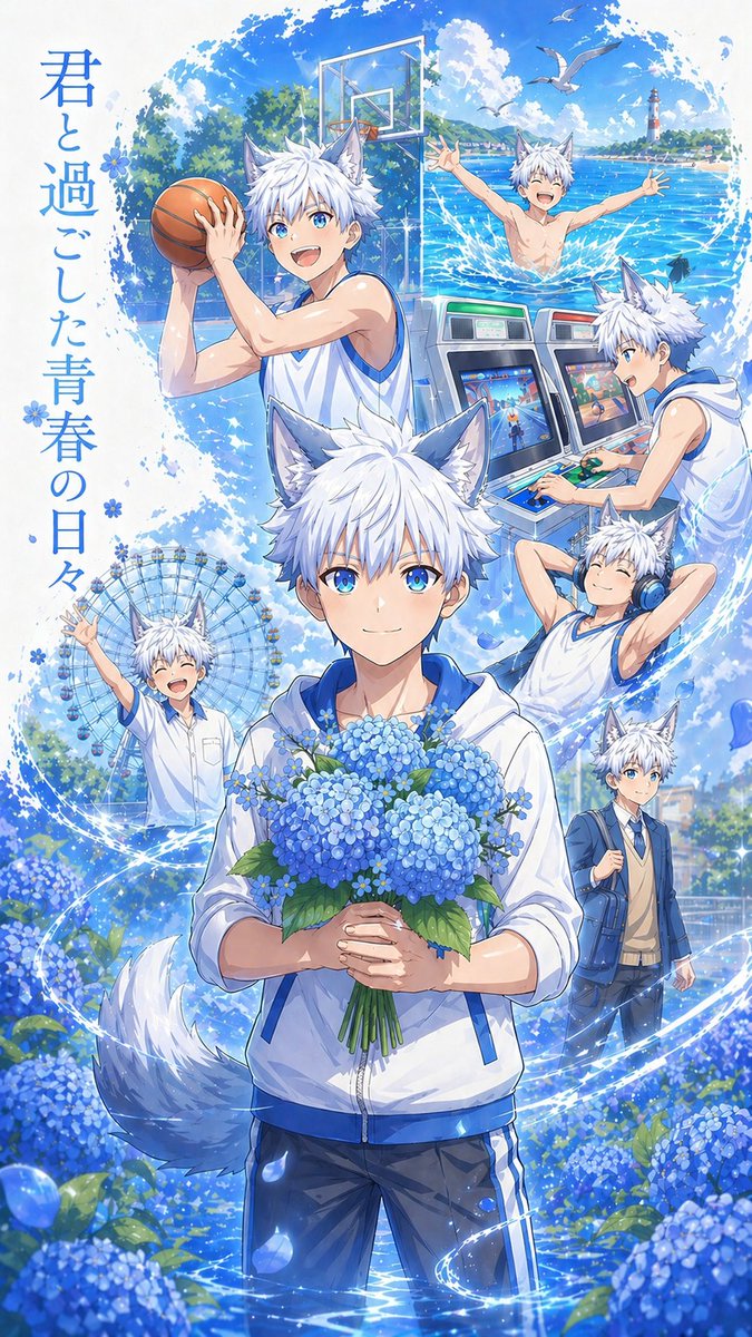 taki_boys's tweet photo. ケモ耳男子と君の、青春ストーリー。🐾💙
A youth story of you and the Kemonomimi boy. 🐾💙

どっちのイラストの雰囲気が好き？よかったらコメントやアンケートで教えてね👇😊

#AIart #AIイラスト https://t.co/yXWVJXseFg