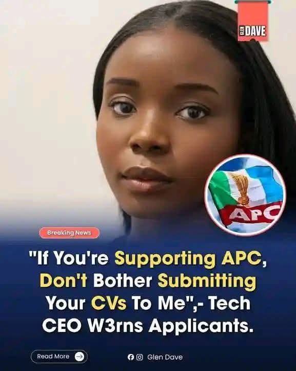 E no bad, all your clients that are suporting Tinubu will also boycott your brand. 

When you want enter flight, ask the pilot if na APC, so that you fit boycott the flight 

When you are sick or needs urgent medical attention, ask the Doctor if na APC, you should rather dai than
