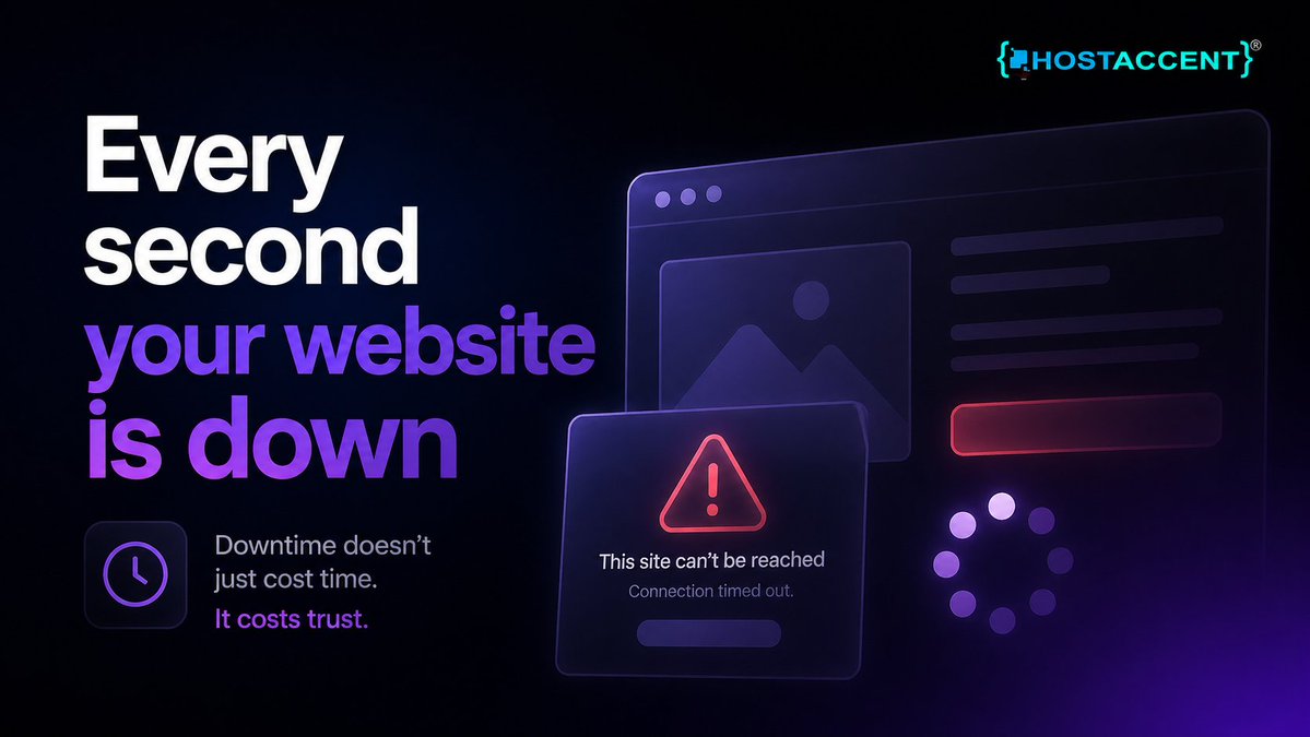 Hostaccent's tweet image. Your website is your first impression.
Make sure it loads fast and feels premium.

#FirstImpression #WebDesign #Hosting #Hostacent