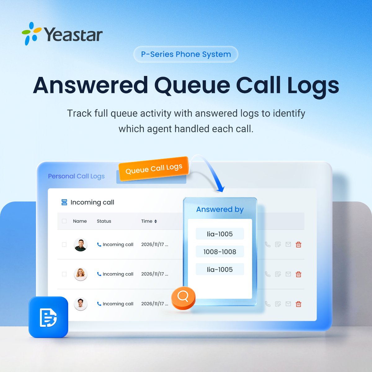 Yeastar's tweet image. 😆Know exactly who handled every queue call.

Yeastar now supports viewing all queue call logs, not just missed calls. Answered calls are now visible, making it easier to track interactions and keep your team aligned.

Learn more: hubs.ly/Q04dG1bp0

#PSeriesUpdates #PBX