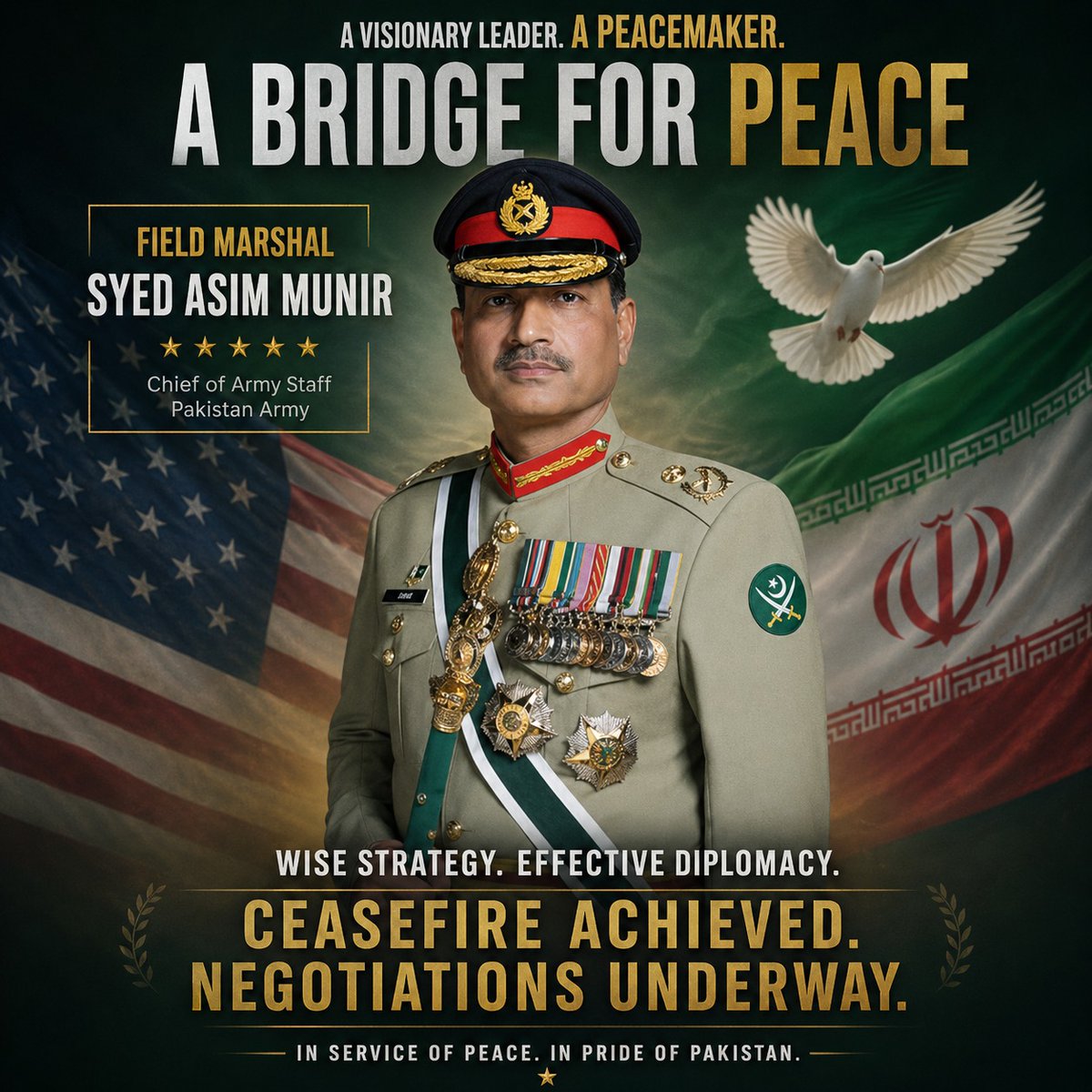 Field Marshal Syed Asim Munir's mediation efforts during the tensions between Iran and America are commendable. Wise strategy and effective diplomacy have paved the way for a ceasefire and negotiations.