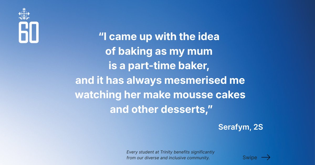 TrinityCroydon's tweet photo. 🎉 Trinity60 Challenge update!
Students are raising £60 each for the Trinity Bursary Fund. Serafym baked and sold mousse cakes, raising £65 👏
So far, 69 students have raised £10,300 of £60,000 💙
Read more https://t.co/vkHYpn8wjl
#TrinitySchool https://t.co/fWvL291uq1