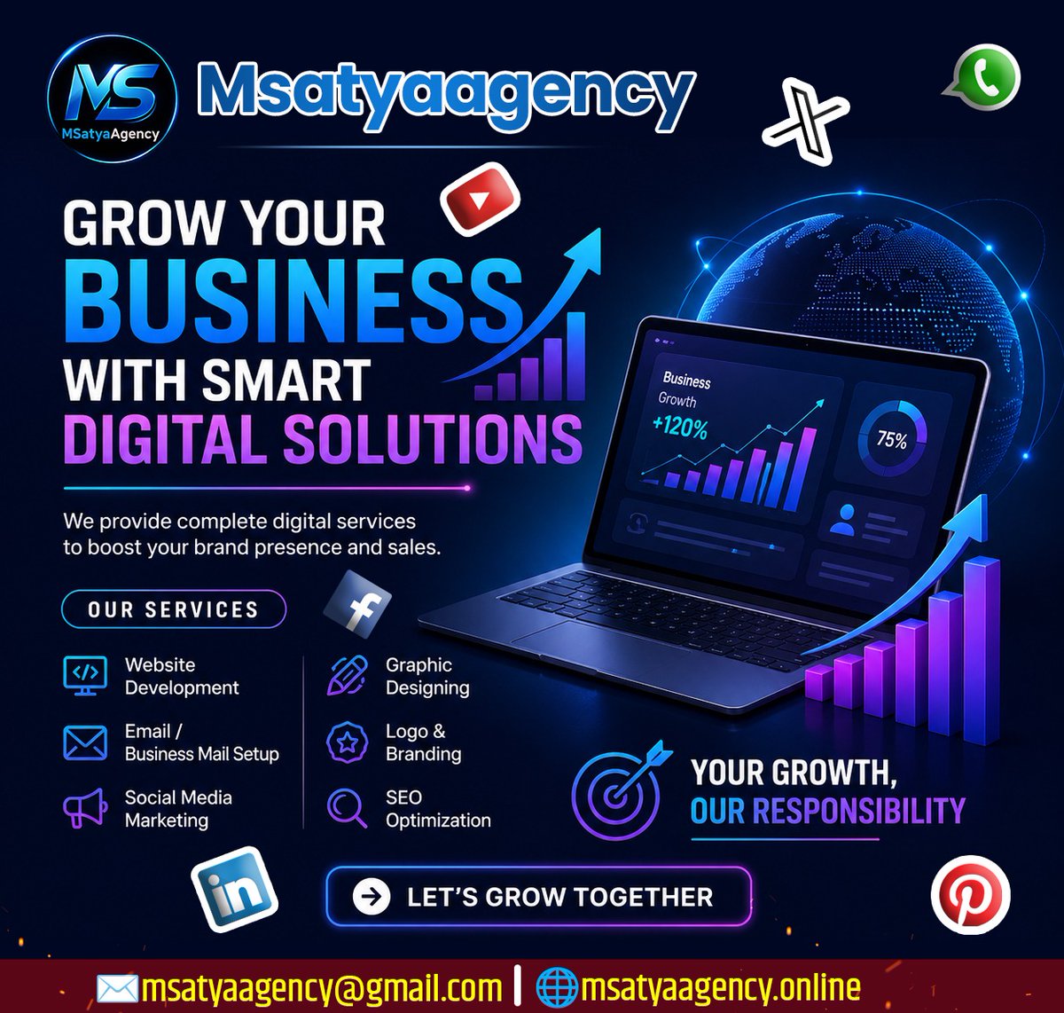 MSatyaagency's tweet image. Grow your business with smart digital solutions 🚀

Web Development | SEO | SMM | Branding | Graphic Design

🌐 msatyaagency.online 📩 msatyaagency@gmail.com

#DigitalMarketing #SEO #WebDevelopment #Branding