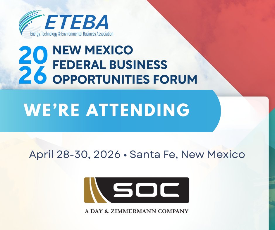 SOCLLC's tweet photo. SOC is attending the 2026 New Mexico Federal Business Opportunities Forum, this week in Santa Fe, New Mexico. We look forward to connecting with potential partners and gaining insight into upcoming federal opportunities!
#nmfedbizoppsforum #etebaopportunities https://t.co/jLdgNK9e3m