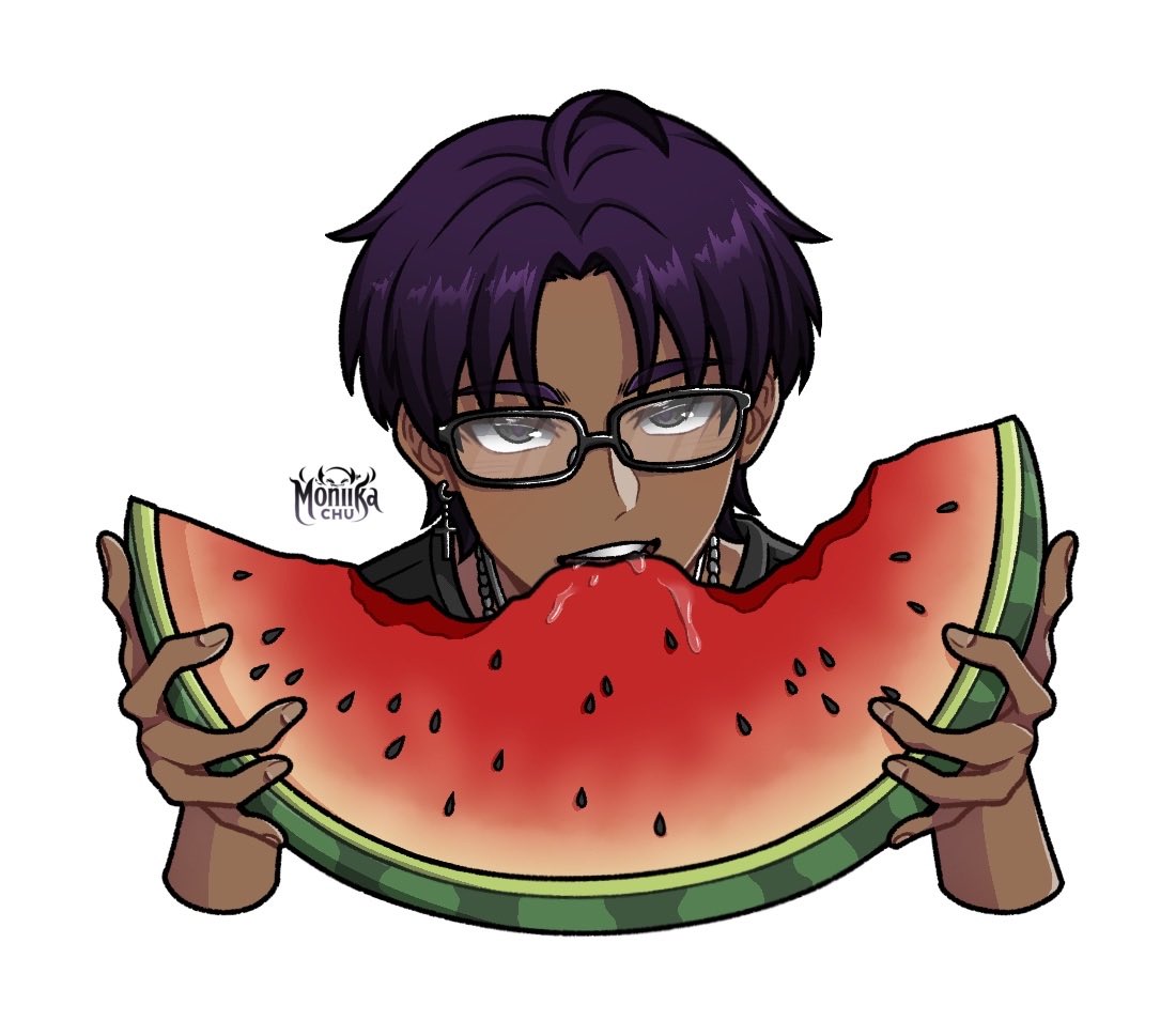 Moniika_Chu's tweet image. this damn watermelon trend, but it’s my husband’s OC lol

#OC #OriginalCharacter #watermelon #watermelontrend #drawing #art