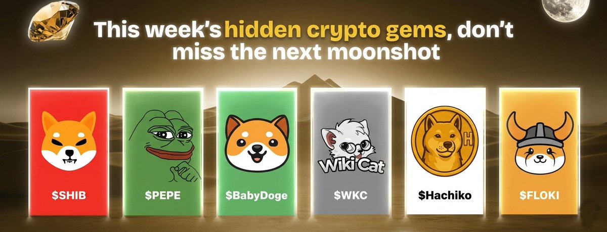 This week’s hidden crypto gems. don’t miss the next moonshot💥 $SHIB ...