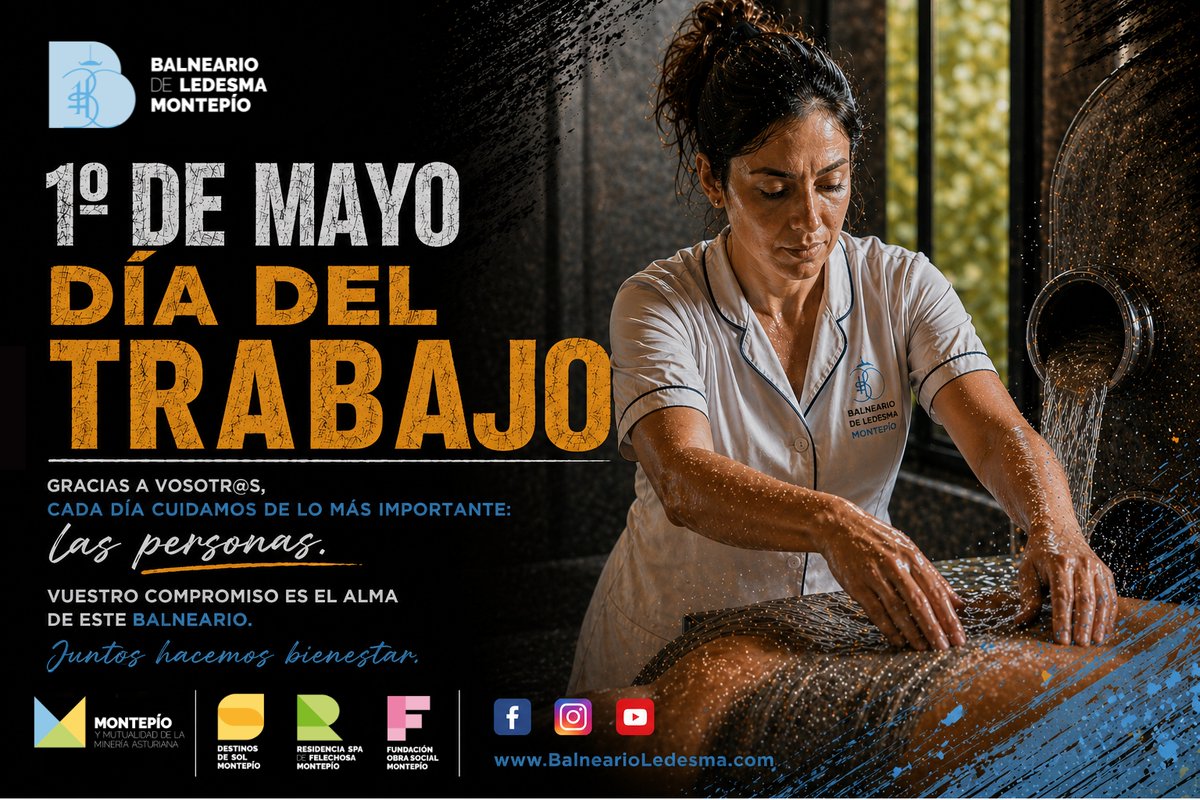 MontepioAst's tweet image. Hoy #PrimerodeMayo homenaje a quienes hacen posible nuestro día a día: Profesionales que cuidan de #personas con compromiso y vocación
#BalnearioLedesma🔵 #ResidenciaFelechosa🟢 #DestinosDeSol🌞 Fundación #ObraSocial🌸
Un propósito: cuidar, acompañar y hacer #futuro 
#MontepíoAst