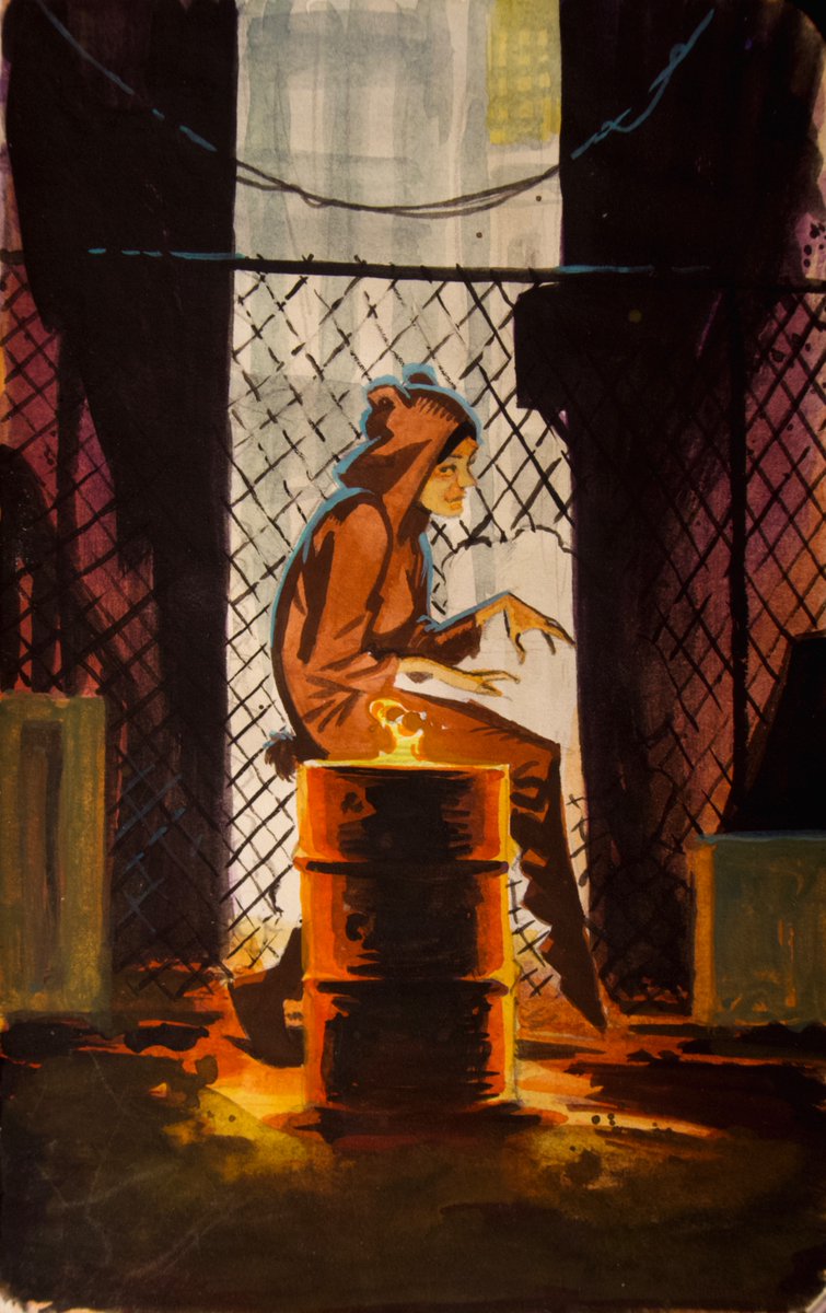comickelsey's tweet image. Practicing #gouache with dramatic lighting #sketchbook #art #painting
