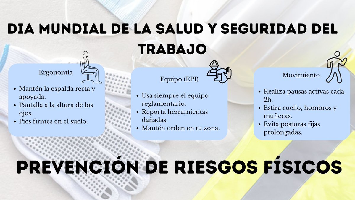 gtgprevencion's tweet photo. Hoy 28 de abril se celebra el Día Mundial de la #Seguridad y #Salud en el Trabajo!! 

Desde GTG prevención recordamos que el activo más importante de cualquier empresa es su gente. Los pilares fundamentales para un entorno #seguro y #saludable son: https://t.co/Ml4YXLKuaX