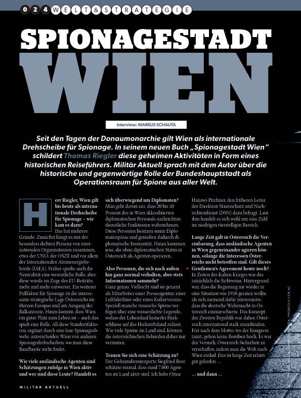 thomas_riegler's tweet photo. Interview zu #Spionagestadt Wien in der aktuellen Ausgabe von https://t.co/4TG4UeRNQO, danke an @MSchauta! https://t.co/FK2KfOds2F