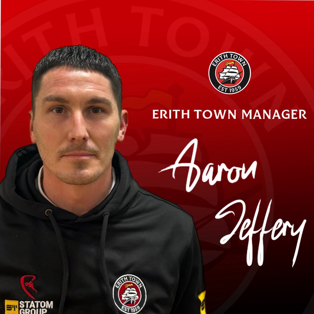 ErithTown's tweet photo. ✍️ | AARON COMMITS

We are delighted to announce that First Team Manager, Aaron Jeffery has committed to leading #TheDockers in our @IsthmianLeague South-East 2026/27 campaign.

#UpTheDockers https://t.co/7uyfciSrjH