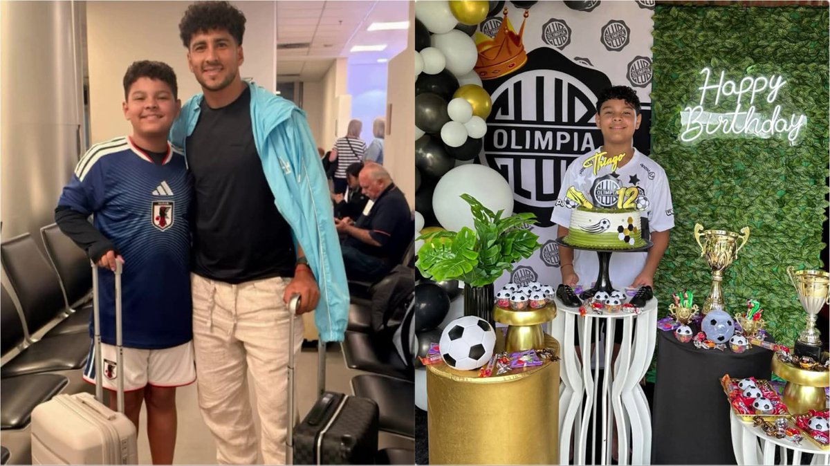 🎉 El hijo de Cecilio Domínguez cumplió 12 años y sorprendió a todos: festejó su cumple con temática franjeada, decoración en blanco y negro y la casaca de Olimpia puesta durante toda la fiesta ⚽🖤🤍
