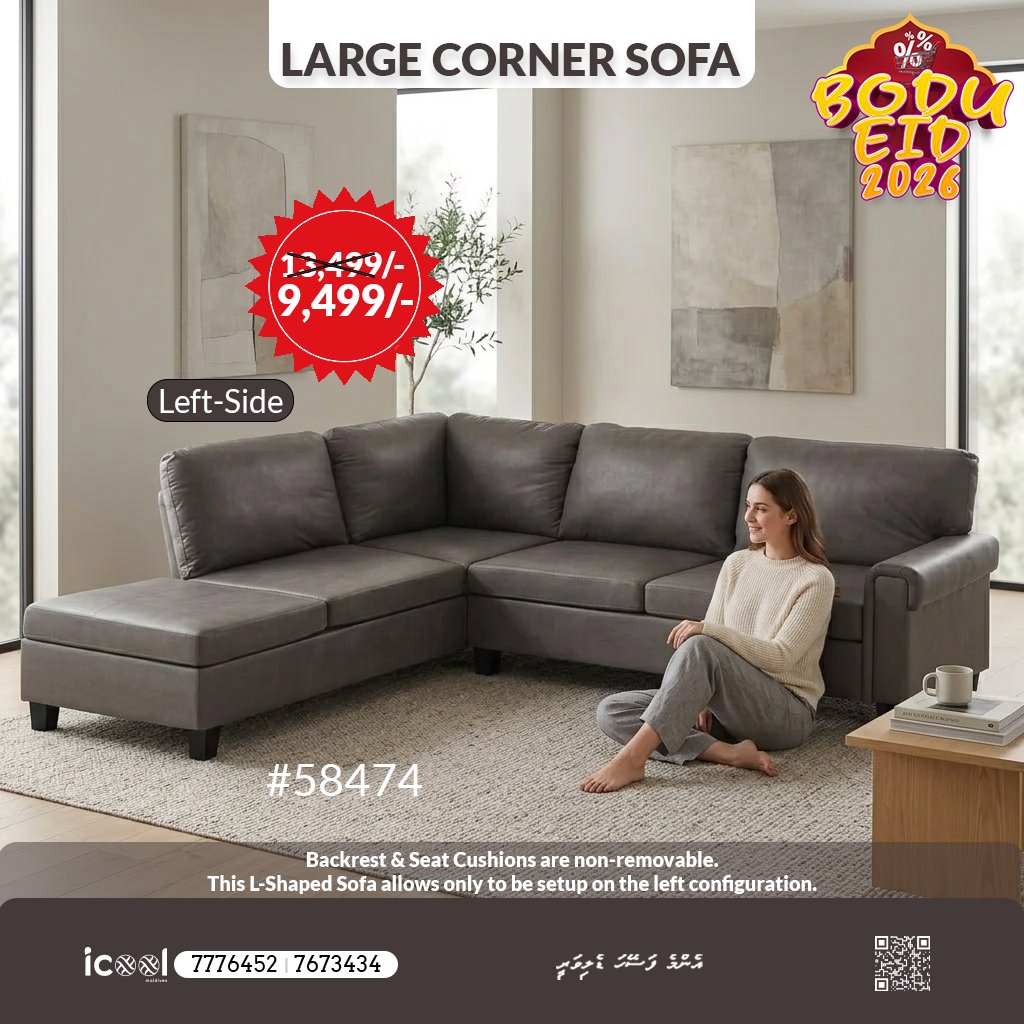 IcoolMaldives's tweet image. Go big on comfort 🛋️✨
Large corner sofa designed for spacious living and ultimate relaxation.
#CornerSofa #LargeSofa #LivingRoomGoals #HomeStyle #ComfortLiving #ModernFurniture