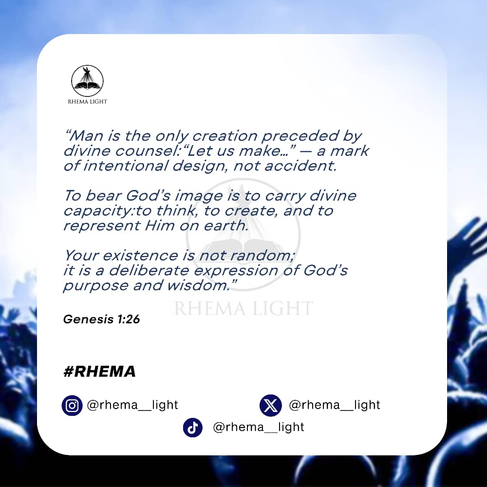rhema__light's tweet photo. The reason behind God's 'let us' versus 'let there be' is profound. It's because 'us' introduced humanity, crafted in God's likeness. And "let there be introduced the things around his likeness.
#rhema #inthebegining #rhema__l https://t.co/AuIZLWPVMw