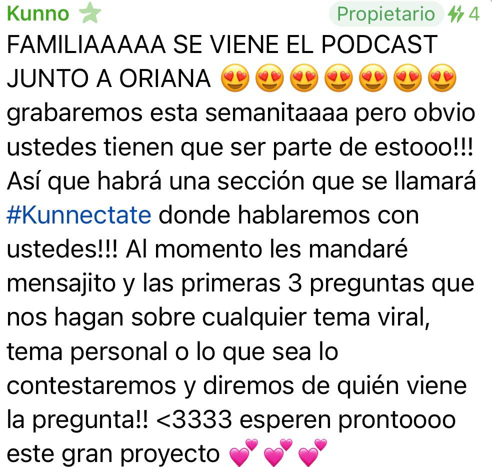 ChicoMarzoli's tweet photo. Podcast de Oriana y Kunno!!
Y se viene, además, con una sección donde responderán algunas preguntas!!
No veo la hora de que esto empiece 😍
Va a ser un éxito segurooo!! 👏🏻👏🏻👏🏻
#orianistas #papikunno https://t.co/pqY3ZtFcZJ
