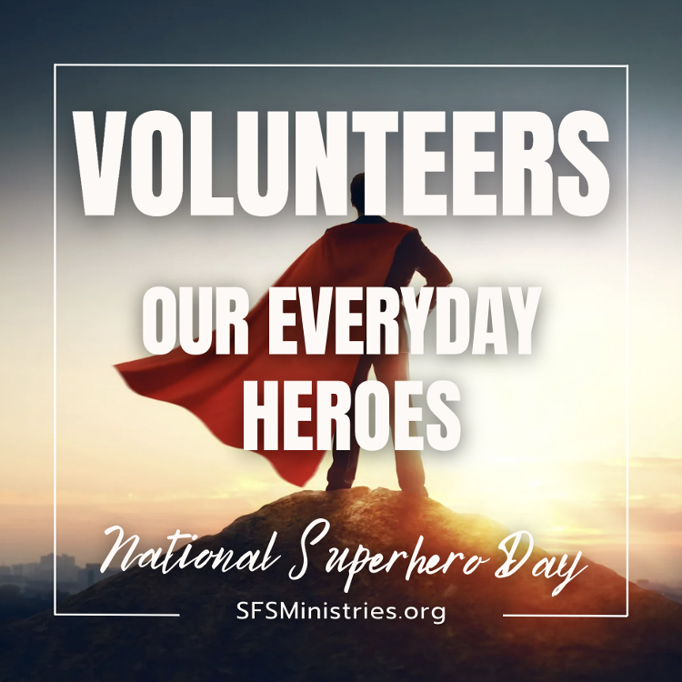 SFSMinistries's tweet photo. Our volunteers may not wear capes, but they are everyday heroes. Thank you for making a difference in the lives of our neighbors.
#SuperheroDay #VolunteerHeroes https://t.co/8cKrsCFV9p