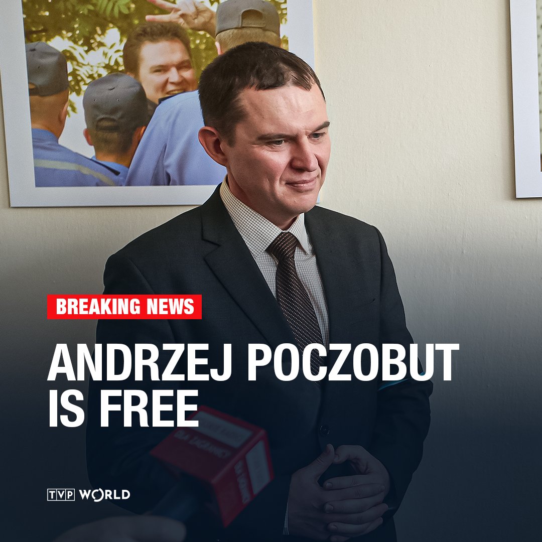 TVPWorld_com's tweet photo. 🔴 #BREAKING: Imprisoned Polish-Belarusian journalist Andrzej Poczobut released. https://t.co/zmr3hAdnUS
