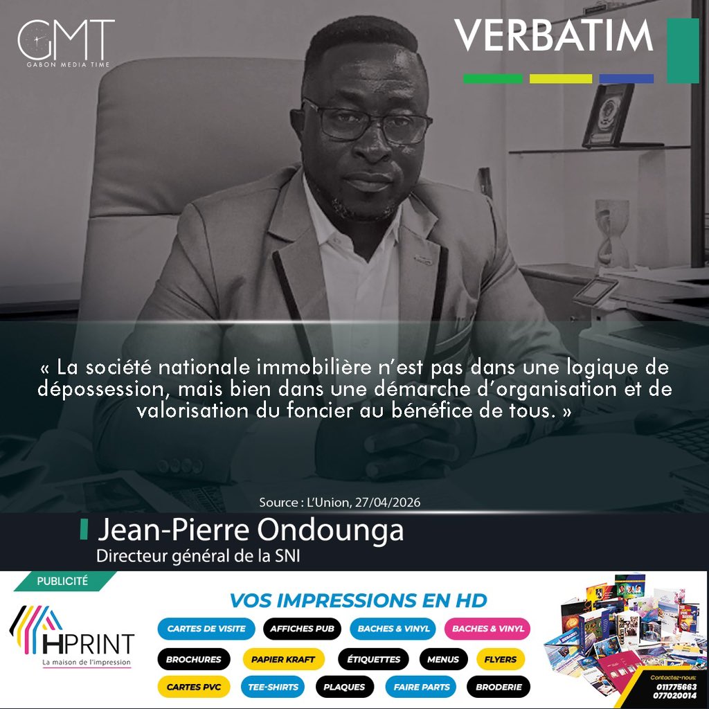 gabonmediatime's tweet image. [#Verbatim] Jean-Pierre Ondounga : « La société nationale immobilière n’est pas dans une logique de dépossession »
 
𝐂𝐨𝐧𝐭𝐚𝐜𝐭𝐞𝐳 𝐥𝐚 𝐫𝐞́𝐝𝐚𝐜𝐭𝐢𝐨𝐧 

📲
066441717  
📞 
011775663

📬
contact@gabonmediatime.com

🔗 lc.cx/9dgPhl

🇬🇦
#GMT
#Gabon