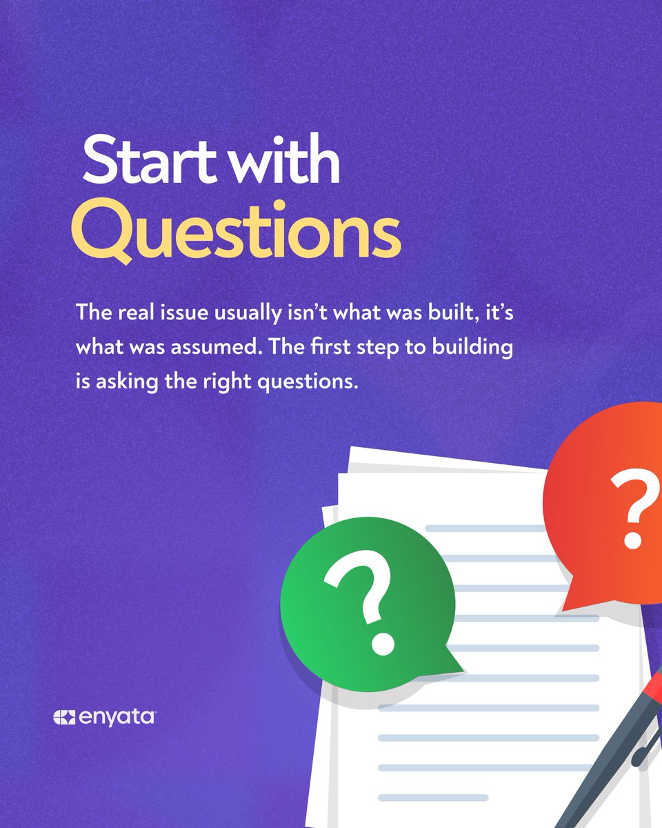 EnyataHQ's tweet image. A lot of problems in products don’t start with what was built.

They start much earlier, with what was assumed and never really questioned.

That’s usually where the real work begins.

Before building anything, ask the right questions. It saves a lot later.

#ProductDevelopment