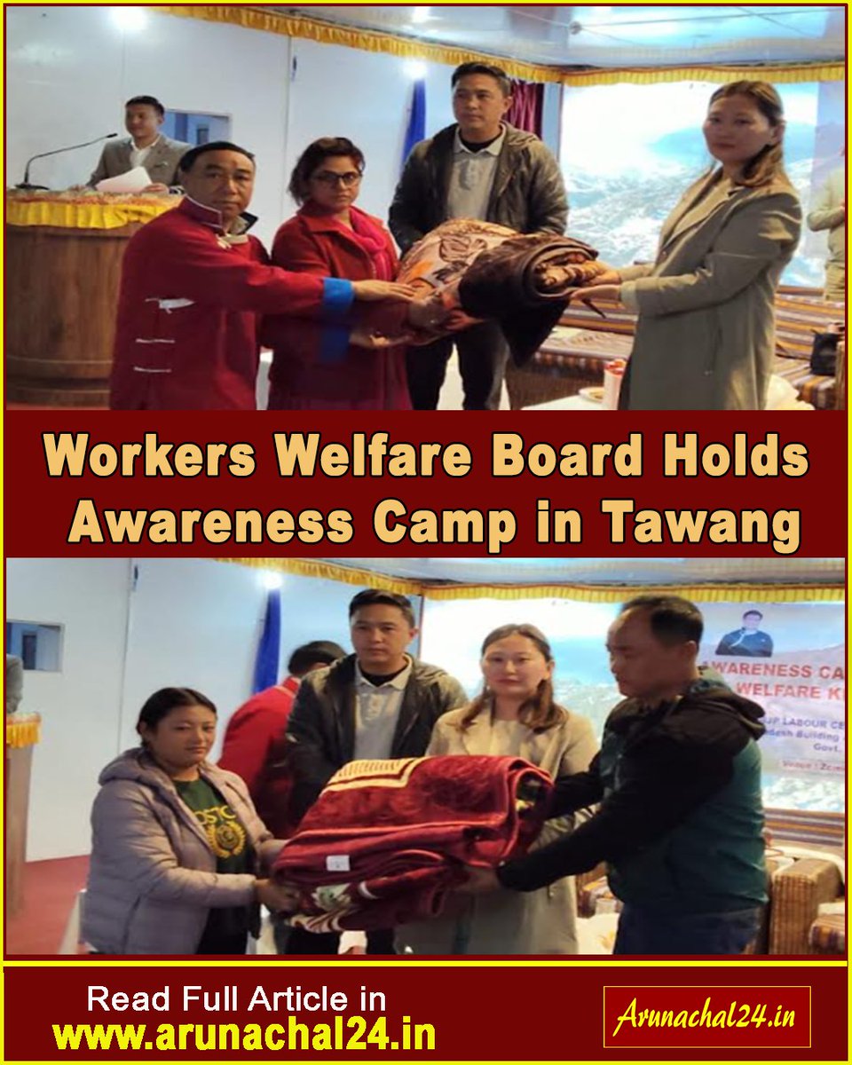 Arunachal24in's tweet image. Awareness camp and welfare kit distribution held in Tawang to promote labour schemes and worker enrolment.

Read More- arunachal24.in/arunachal-work…

#Tawang #ArunachalPradesh #Labour #Welfare #India