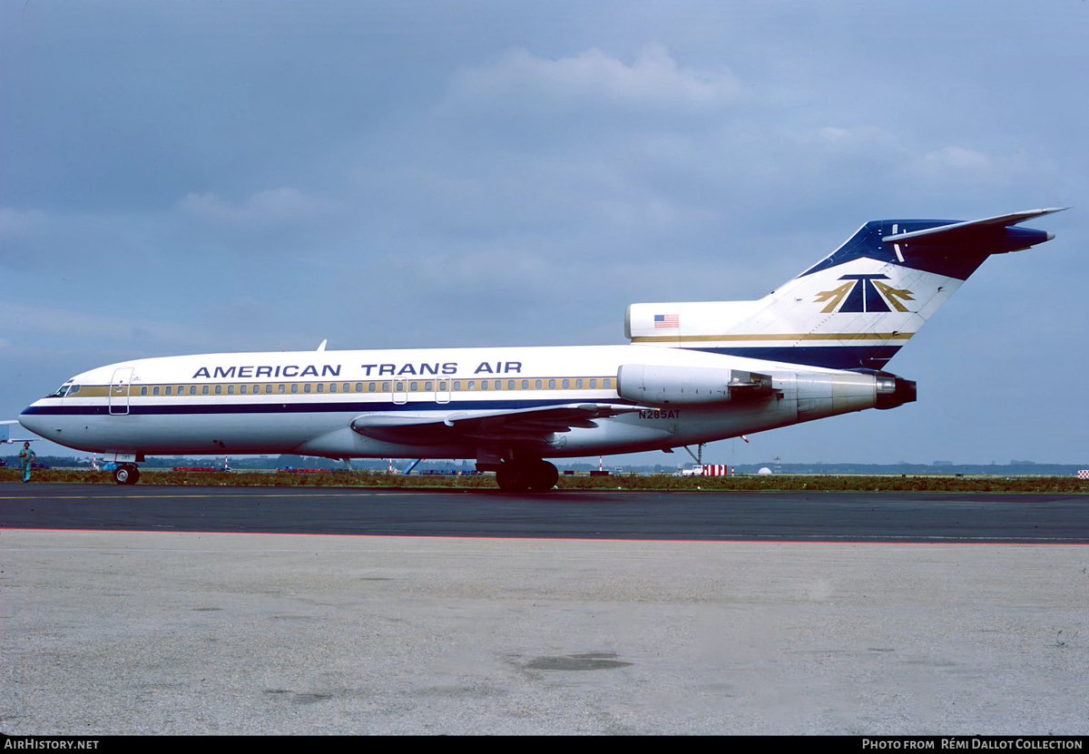 n194at's tweet image. American Trans Air
Boeing 727-22 N285AT 
AMS/EHAM Amsterdam Airport Schiphol
July 19, 1986
Photo credit Remi Dallot Collection 
#AvGeek #Aviation #Airlines #AvGeeks #Boeing #B727 #Amsterdam #AMS @Schiphol #AmericanTransAir #ATA 🇺🇸