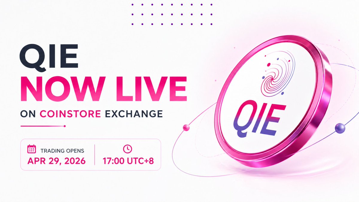 qieblockchain's tweet photo. QIE is now live on Coinstore 🔥

Trade $QIE and tap into new opportunities across the QIE ecosystem .⚡

📥 Deposits: Open
📈 Trading: Apr 29, 17:00 (UTC+8)
📤 Withdrawals: Open

Start trading :👇
https://t.co/b2TsnTz4b1

Explore more about QIE:
🌐 https://t.co/x8FOkCcOcT

#QIE #Crypto #Web3 #Coinstore #listing