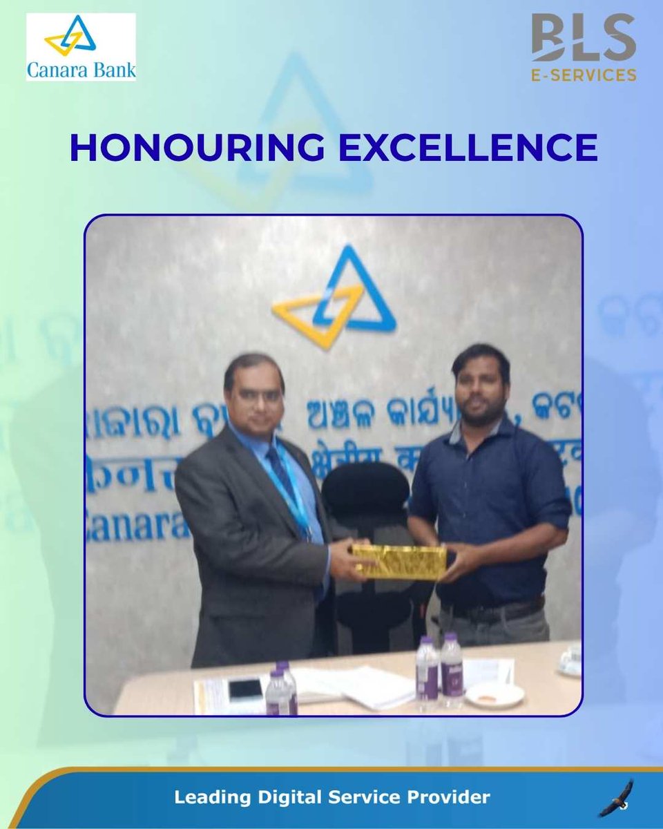 BLSeServices's tweet image. BLS CSP is honored to be felicitated by @canarabank  Regional Office, Cuttack, Odisha.

This recognition reflects our continued commitment to delivering reliable, inclusive and customer-centric banking services at the grassroots level.

#BLSEServices #grassrootservice