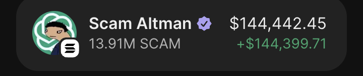 KaikoHQ's tweet image. $200 -&amp;gt; $145k in couple of hours.

Only in crypto.

$SCAM is the kind of opportunity everyone comes across, but honestly, very few know how to capitalize on it.

It took me years to gain the knowledge needed to find these kinds of gems.

But I’ll always share my knowledge,