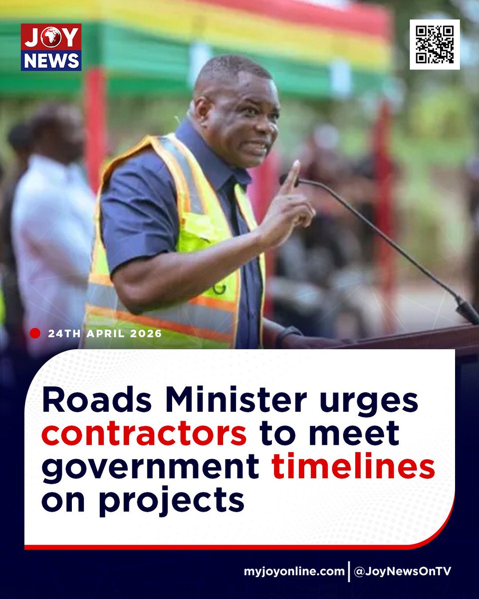 Joy997FM's tweet image. Roads Minister urges contractors to meet government timelines on projects

Follow our WhatsApp channel for all the breaking stories: tinyurl.com/JoyNews-WhatsA…

#JoyNews #Viral #Explorepage #Ghana #JoyFM #GhanaNews #Ghana #NewsUpdate #Africa #GhPolitics #News #AfricaNews