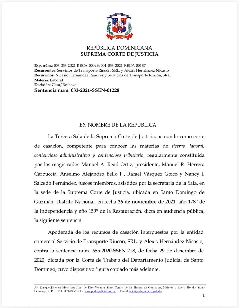 FJimenezRD's tweet photo. Poder de representación y presunción de mandato. Las actuaciones que realicen los abogados en representación de terceras personas están amparadas por una presunción de mandato, que solo puede desvirtuarse por estas últimas mediante el procedimiento de denegación de actos de abogados. Factum: recurrida que plantea la nulidad del recurso de casación sobre la base de que los abogados que figuran suscribiendo la instancia no son los mismos que actuaron en los tribunales del fondo.