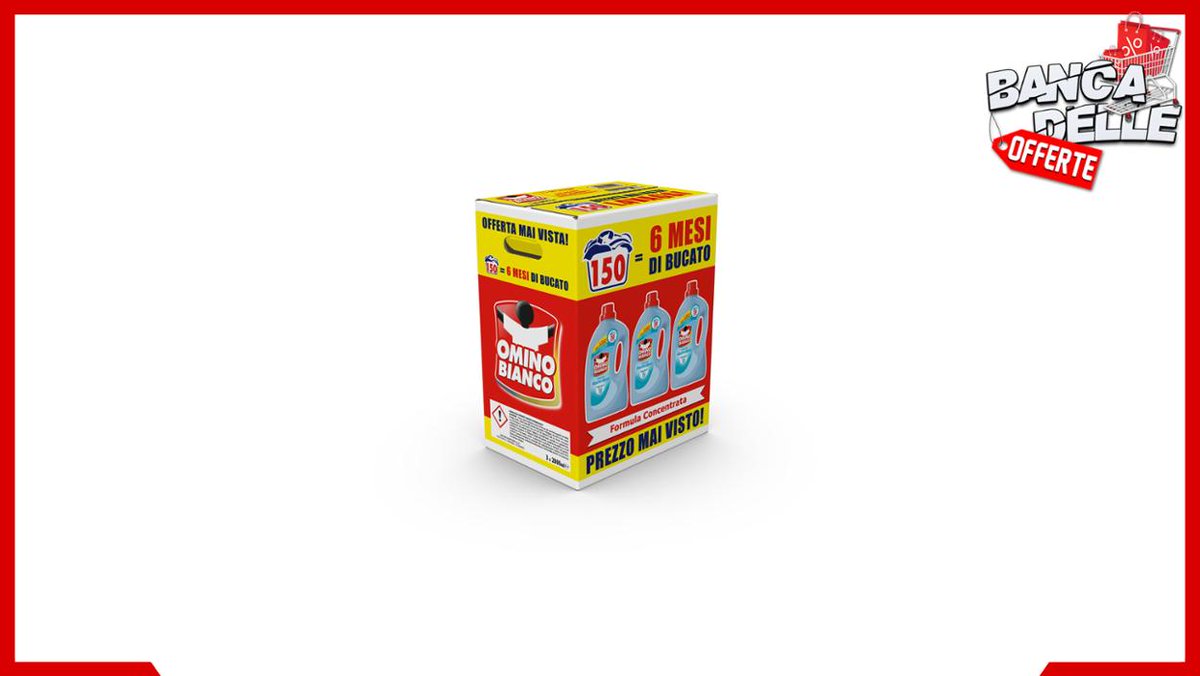 BancaOfferte's tweet image. 🧴 Omino Bianco - Detersivo Lavatrice Liquido, 150 Lavaggi

💰 A soli 11,90€ invece di 21,99€ (-46%)

🔎 amzlink.to/az0PvvVOR5wZQ
#adv #offerte #oggi