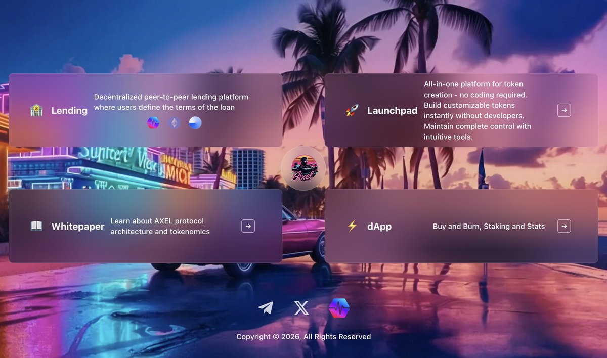 Axel isn’t just a set of innovative blockchain platforms… it’s a value loop designed to pump bags and reward stakers.

All actions in the ecosystem feed back into AXEL.

Lending platform → generates fees → drives buy pressure.

Token launchpad → new tokens + volume → feeds