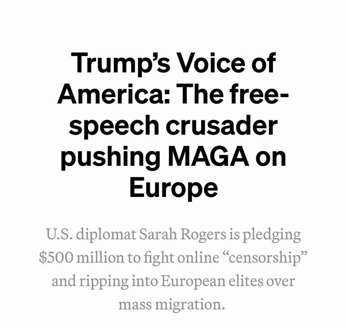 Under Secretary of State Sarah B. Rogers tweet media