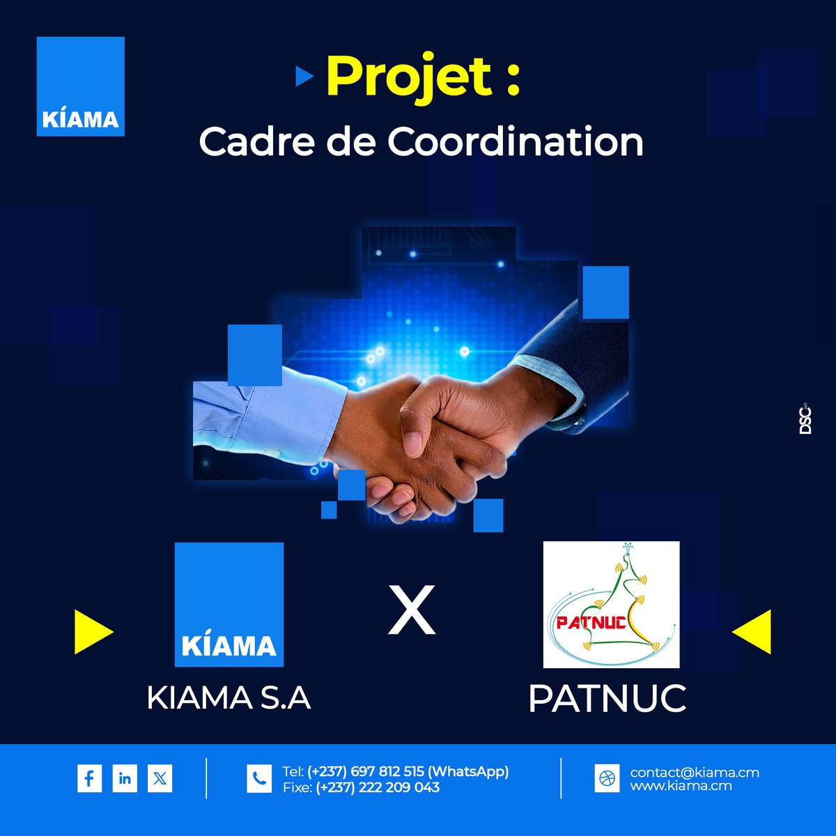 kiamacm's tweet photo. KIAMA S.A x PATNUC | Cadre de Coordination
Déploiement d’une plateforme pour mieux coordonner les projets d’infrastructures réseau au Cameroun
Gouvernance renforcée 📊 Infos centralisées 📁 Suivi optimisé 🔎
https://t.co/s2NnRG45Dx
#KIAMA #TransformationDigitale #Cameroun 🚀 https://t.co/PzjZckYG8Q