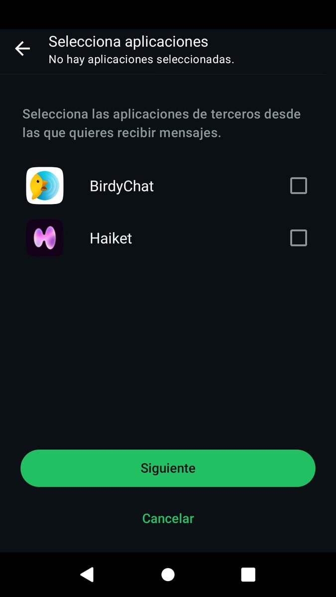 CescBz's tweet photo. Con #WhatsApp ya es posible recibir y gestionar mensajes de aplicaciones de terceros (como BirdyChat o Haiket) directamente desde la bandeja de entrada oficial. 

El primer paso hacia una comunicación unificada sin salir de una sola app.
Más control, menos dispersión.

#Android https://t.co/X60rk4M3hg