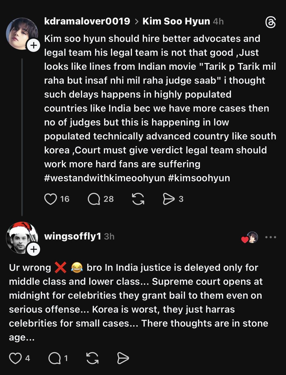 johnbonepie's tweet photo. Not defending South Korea &amp; its legal system, but to say India is a much better country because “justice is ONLY delayed for middle and lower classes”, celebrities got privileges like “Supreme Court opens at midnight”, “bail for serious crime” &amp; all is just 🤡🤡🤡 https://t.co/XvVFRPtX2B