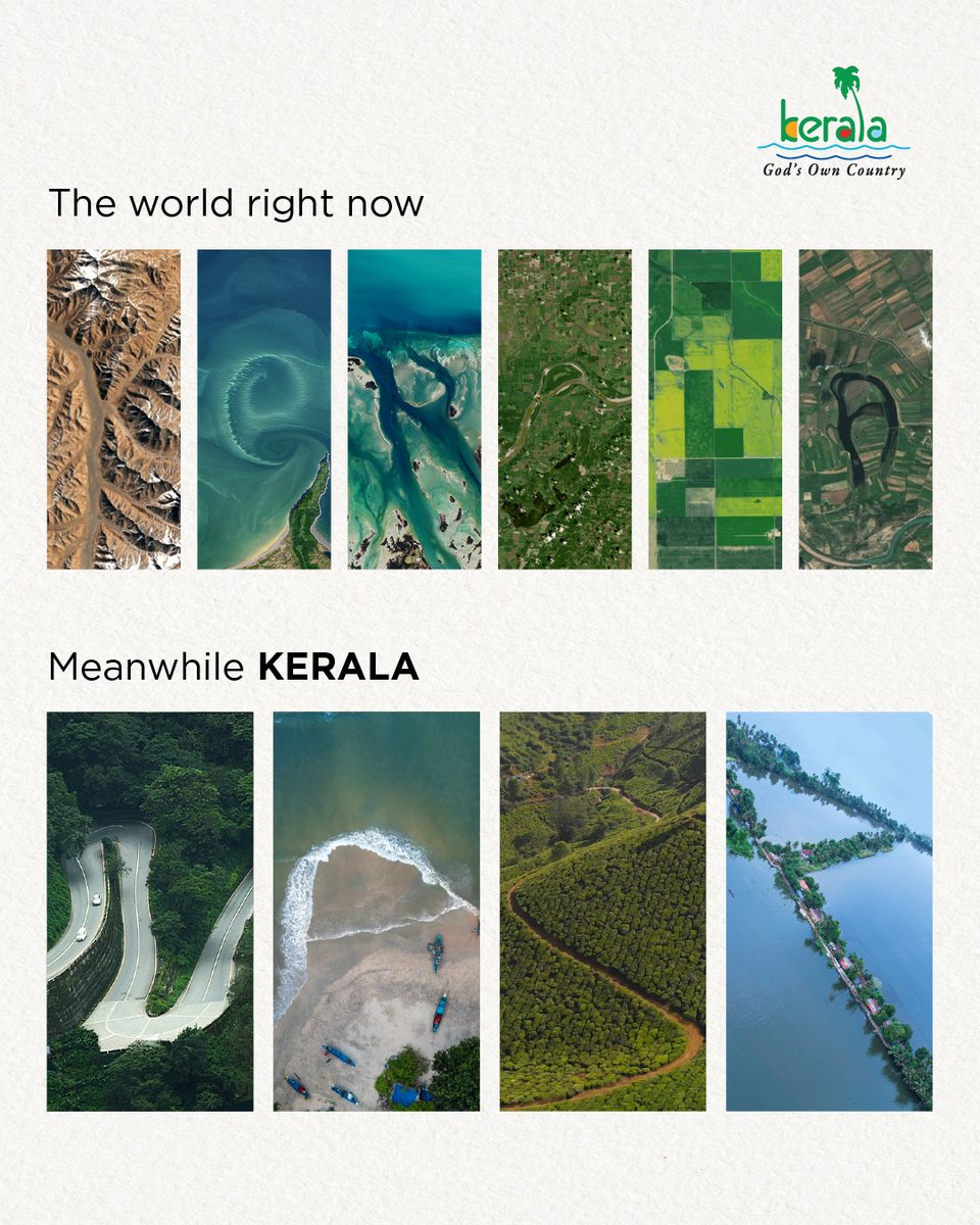 KeralaTourism's tweet image. Dear NASA,
With love from Kerala. 

#NASA #Landsat #EarthFromSpace #SatelliteArt #KeralaTourism