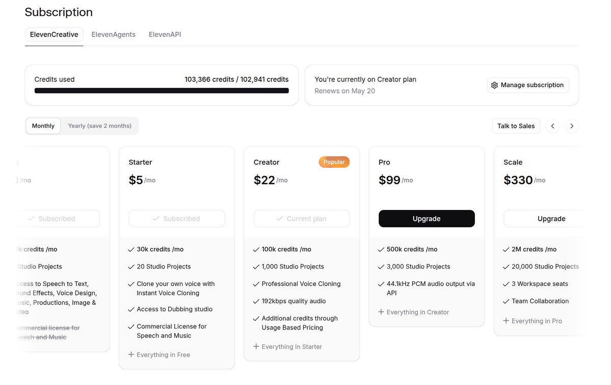 Who ever designed <a href="/ElevenLabs/">ElevenLabs</a>  subscription flows / system - why is it so confusing??

Q:
- Where are the usage-based billing settings when I need to see them??
- WHY ElevenAPI !=ElevenCreative? and more importantly WHY should I care??? I don't want to understand your billing