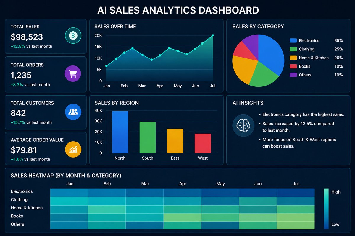 mrkingkhan313's tweet image. Exploring AI and Data Analytics today 🤖📊

Created my first dashboard and learned how data can tell powerful stories.

Still learning, but enjoying the journey 🚀

#AI #Learning #DataAnalytics