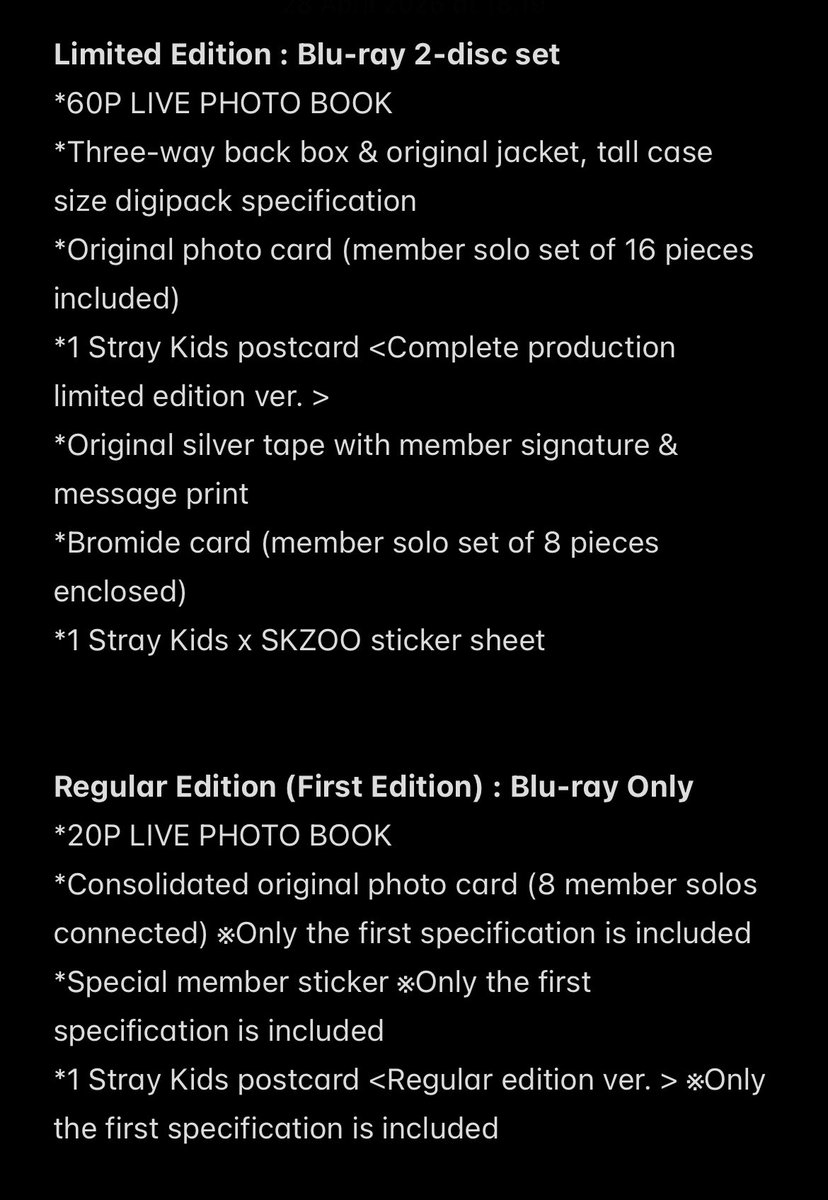 325merch's tweet photo. [📀] Stray Kids

World Tour <dominATE JAPAN>
LIVE Blu-ray

1️⃣ Limited Edition : Blu-ray 2-disc set
2️⃣ Regular Edition (First Edition) : Blu-ray Only https://t.co/sl4hyoFyVb