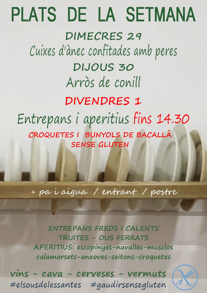 LGaudir's tweet photo. Bona setmana 🥂🥂 
#cuinacatalana #mataro #menjaramataro #cuinarsensegluten #glutenfree https://t.co/eGVLZnUGT2