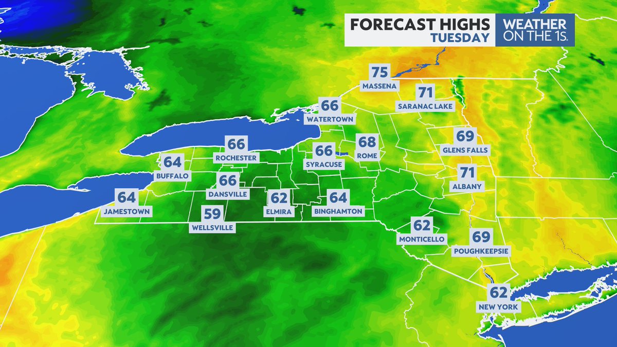 DurkinWeather's tweet image. Good morning, New York State!

It'll be breezy and mild today.

Wind gusts may exceed 40 mph in counties under the Wind Advisory.

A few showers pass through the state but a lot of dry time is still expected.

#Buffalo #Rochester #Syracuse #Albany #Binghamton #Watertown #NYwx