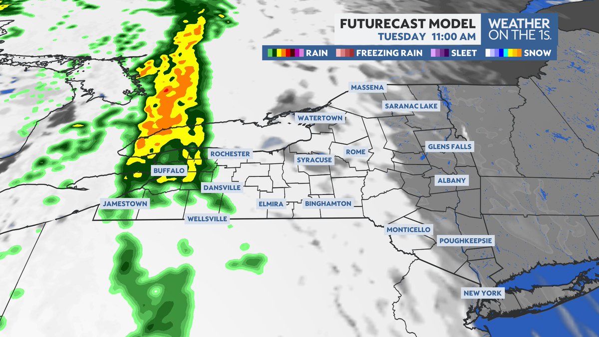 DurkinWeather's tweet image. Good morning, New York State!

It'll be breezy and mild today.

Wind gusts may exceed 40 mph in counties under the Wind Advisory.

A few showers pass through the state but a lot of dry time is still expected.

#Buffalo #Rochester #Syracuse #Albany #Binghamton #Watertown #NYwx