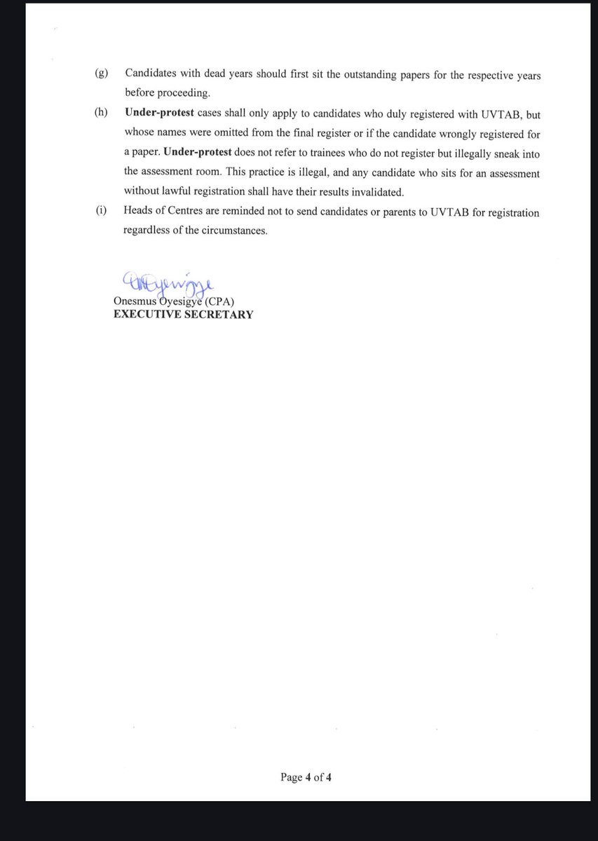 UVTABOfficial's tweet photo. Kindly find attached: Circular No.4 of 2026 on Registration and Assessment of Candidates of Informally Acquired Skills for Modular, Worker's PAS and Full Occupational Levels 1-IV for your reference.
Thank you. https://t.co/qhcsZxp3dC