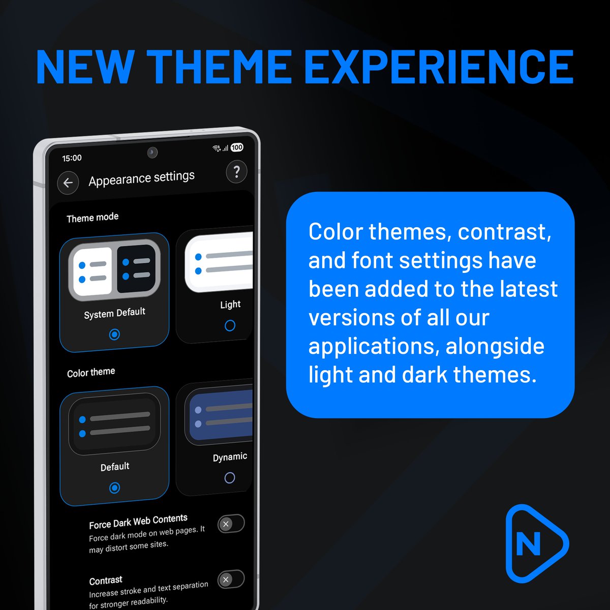 nexechco's tweet image. NEW THEME EXPERIENCE ✨

Light &amp;amp; dark themes, color themes, contrast, and font settings are now available across all our applications.

#NewThemeExperience #DarkMode #Customization #UIUX