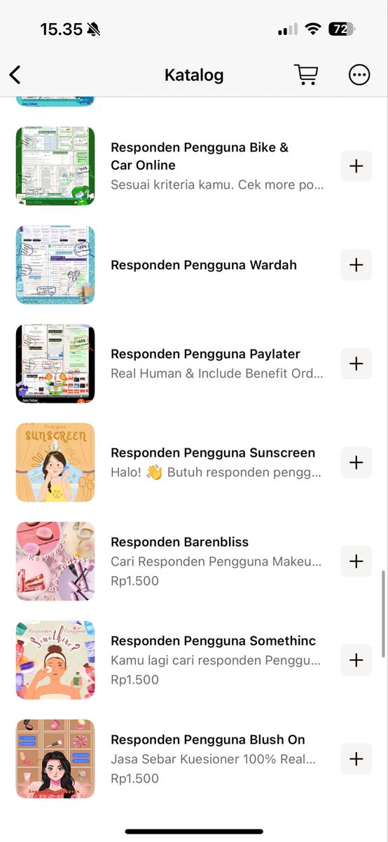 navielaid_shop's tweet photo. Halo guis~ aku open jasa isi kuesioner survei kamu yaa! Setiap kriteria akan ditanyakan terlebih dahulu dan kamu akan dapat gratis bukti sebar & bukti selesai isi kuesioner🤩 jadi sudah dipastikan real human banget!

Kebetulan kami pernah jalan responden tentang Ibu & Anak, Ancol, Ojek Online, Gramedia Digital, Mayora, Mineral, Blush On, Suncreen, Paylater, Wardah dan masih banyak lainnya. Cek katalog testi di https://t.co/a0FdSzxsMD